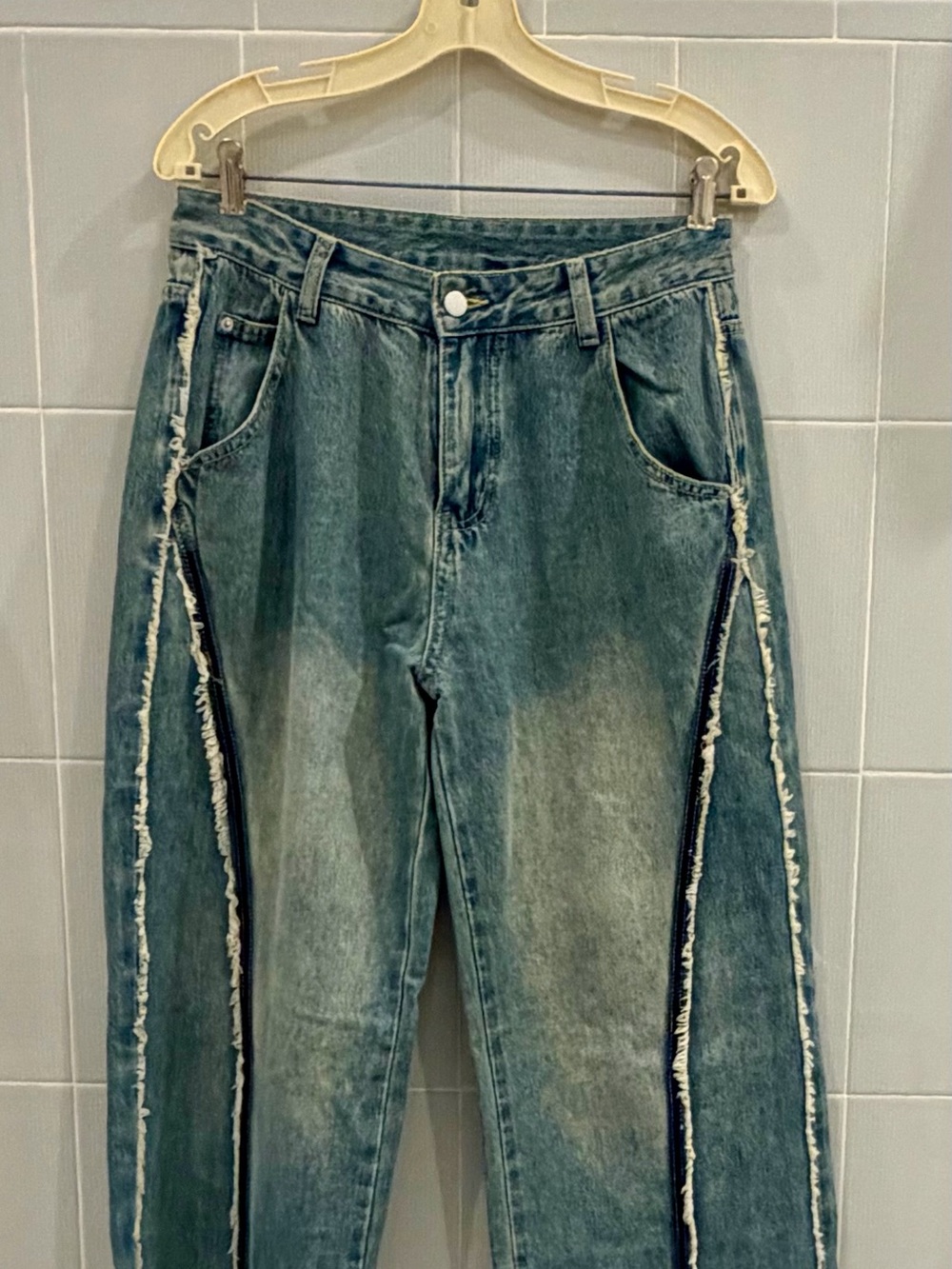 Aelfric Eden Distressed Side-Stripe Jeans